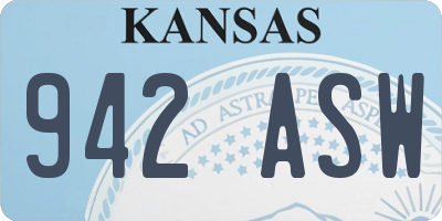 KS license plate 942ASW
