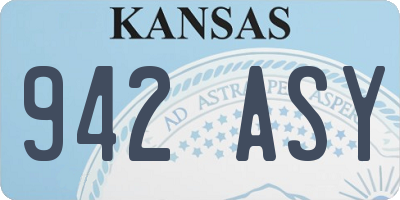 KS license plate 942ASY