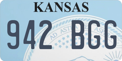 KS license plate 942BGG