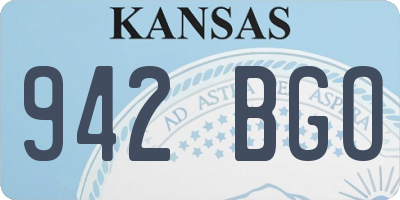 KS license plate 942BGO