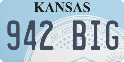 KS license plate 942BIG