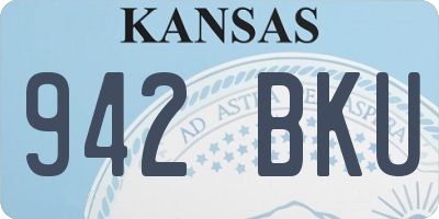 KS license plate 942BKU