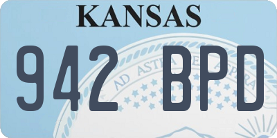 KS license plate 942BPD