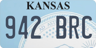 KS license plate 942BRC