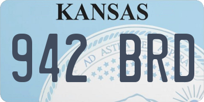 KS license plate 942BRD