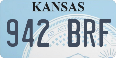 KS license plate 942BRF