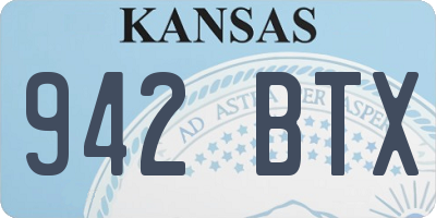 KS license plate 942BTX