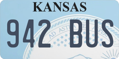 KS license plate 942BUS