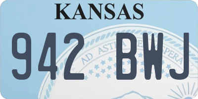 KS license plate 942BWJ
