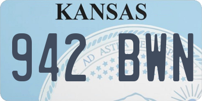 KS license plate 942BWN