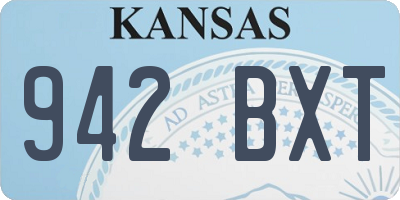 KS license plate 942BXT