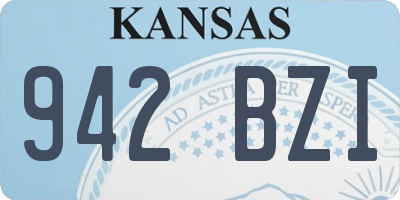 KS license plate 942BZI