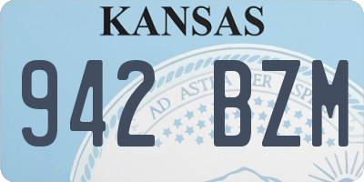 KS license plate 942BZM