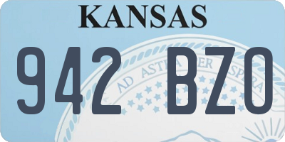 KS license plate 942BZO