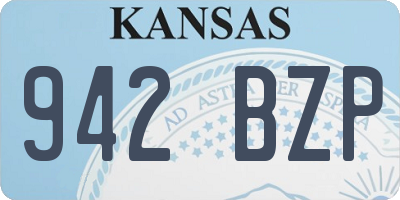 KS license plate 942BZP