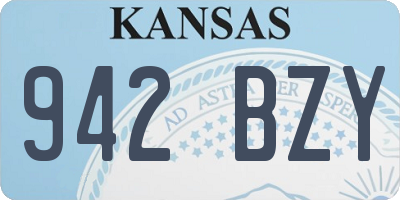 KS license plate 942BZY
