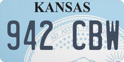 KS license plate 942CBW
