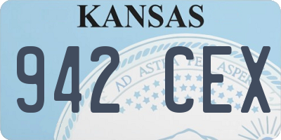 KS license plate 942CEX