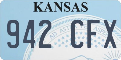 KS license plate 942CFX