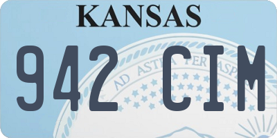 KS license plate 942CIM