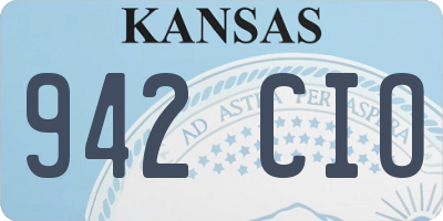 KS license plate 942CIO