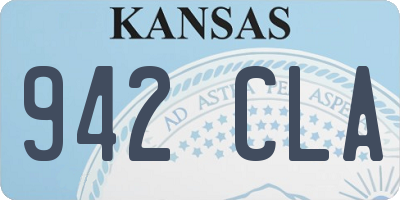 KS license plate 942CLA