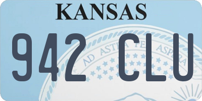KS license plate 942CLU