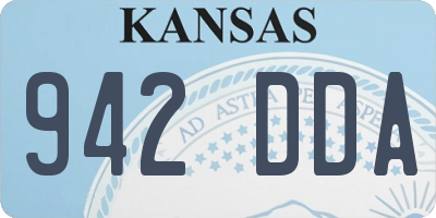 KS license plate 942DDA