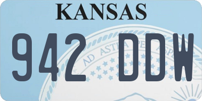 KS license plate 942DDW