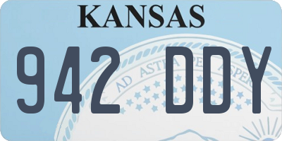 KS license plate 942DDY
