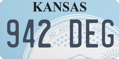 KS license plate 942DEG