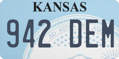 KS license plate 942DEM