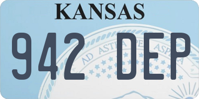 KS license plate 942DEP