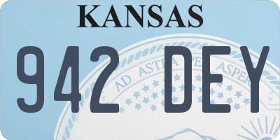 KS license plate 942DEY