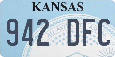 KS license plate 942DFC