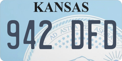 KS license plate 942DFD