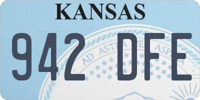 KS license plate 942DFE