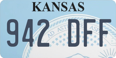 KS license plate 942DFF