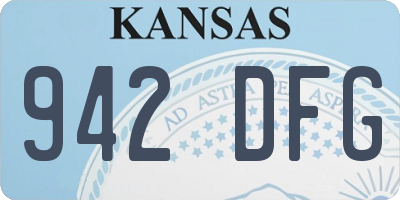KS license plate 942DFG