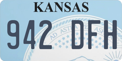 KS license plate 942DFH