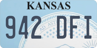 KS license plate 942DFI