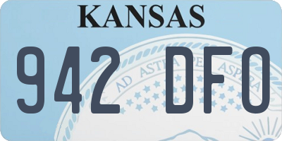 KS license plate 942DFO