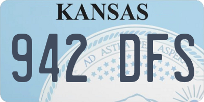 KS license plate 942DFS