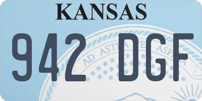 KS license plate 942DGF