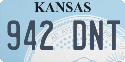 KS license plate 942DNT