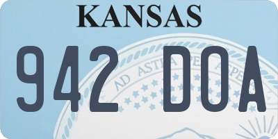KS license plate 942DOA