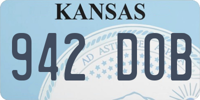 KS license plate 942DOB