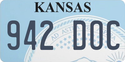 KS license plate 942DOC