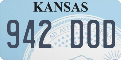 KS license plate 942DOD