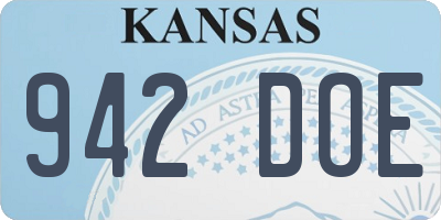 KS license plate 942DOE